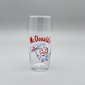 McDonalds I'm Speedee Retro Design 6" Drinking Glass McDonalds 1995 Libbey Glass